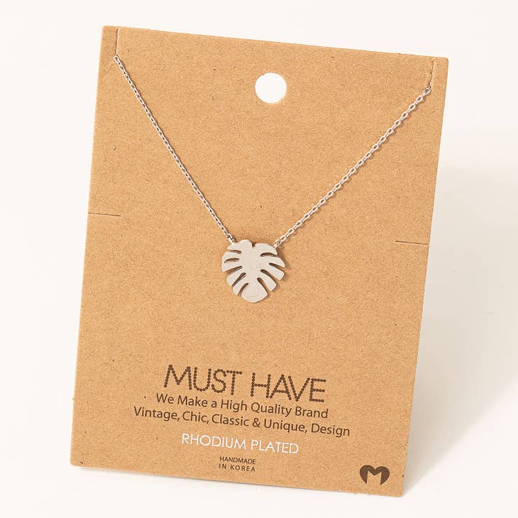 Dainty Monstera Leaf Necklace