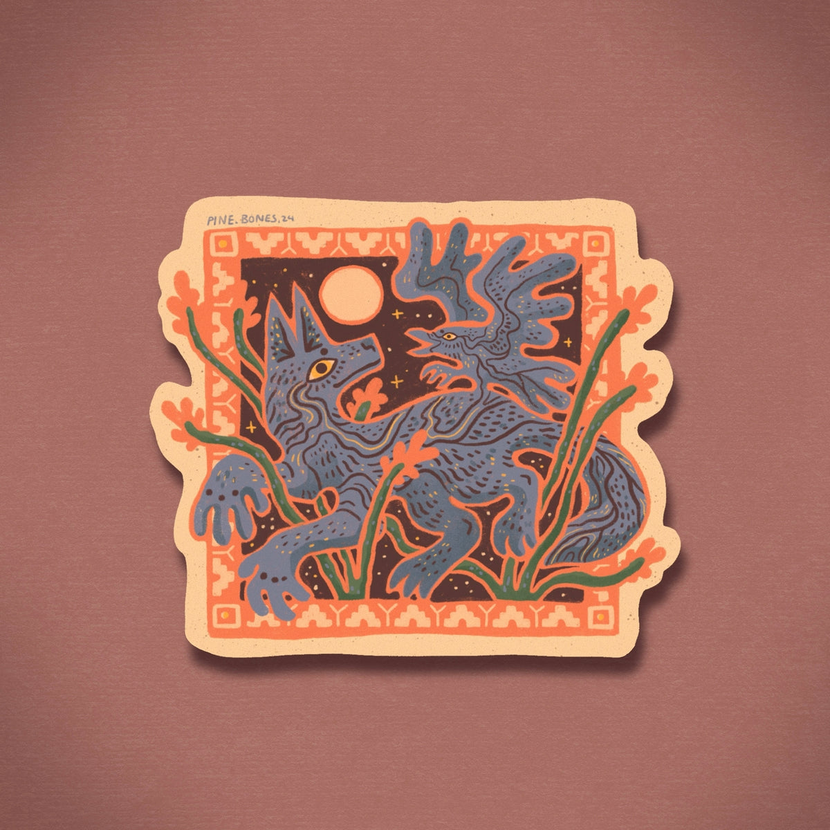 Raven, Coyote & Ocotillo Sticker