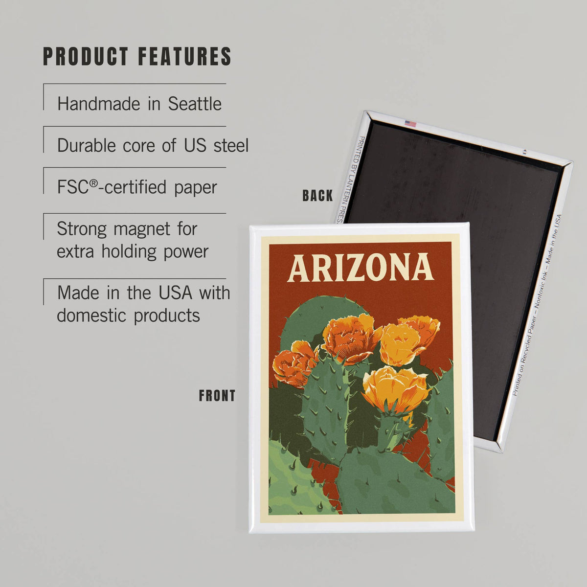 Arizona Prickly Pear Cactus Magnet