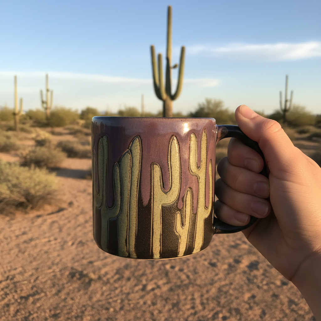 Saguaro Cactus Round Stoneware Mug