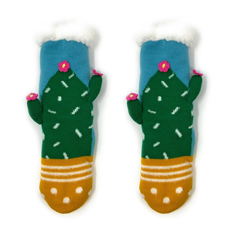Kids' Cactus Hugs Fluffy Sherpa Slipper Socks