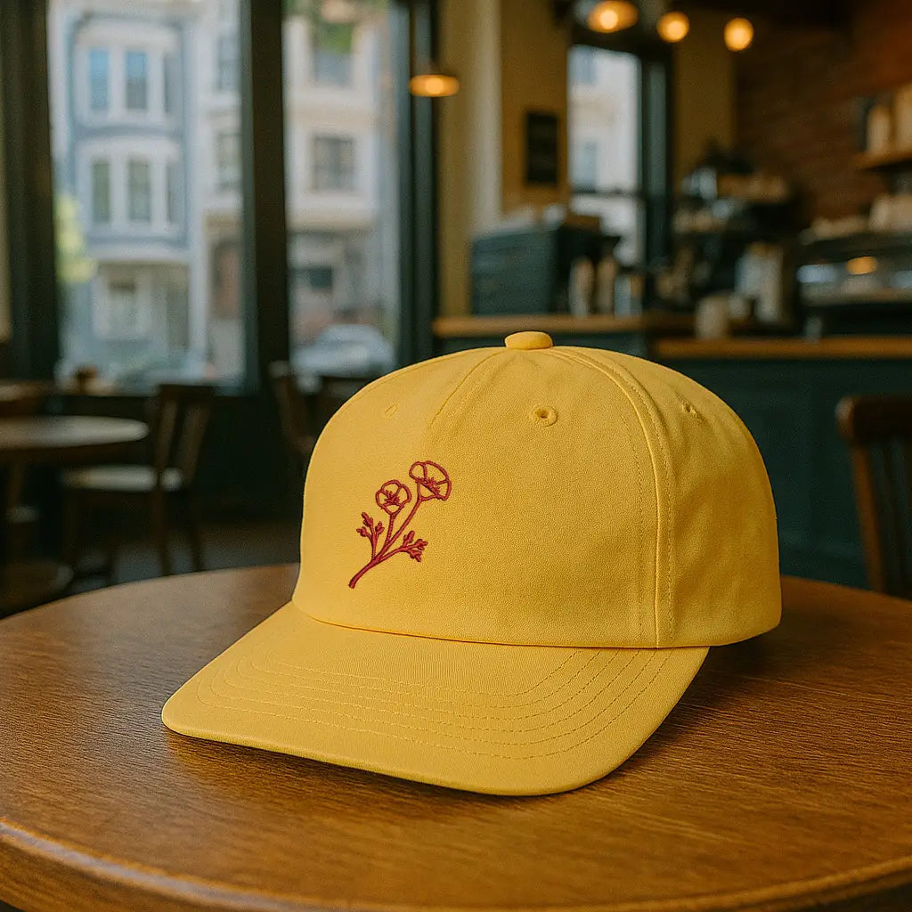 Poppy Flower Flat Brim