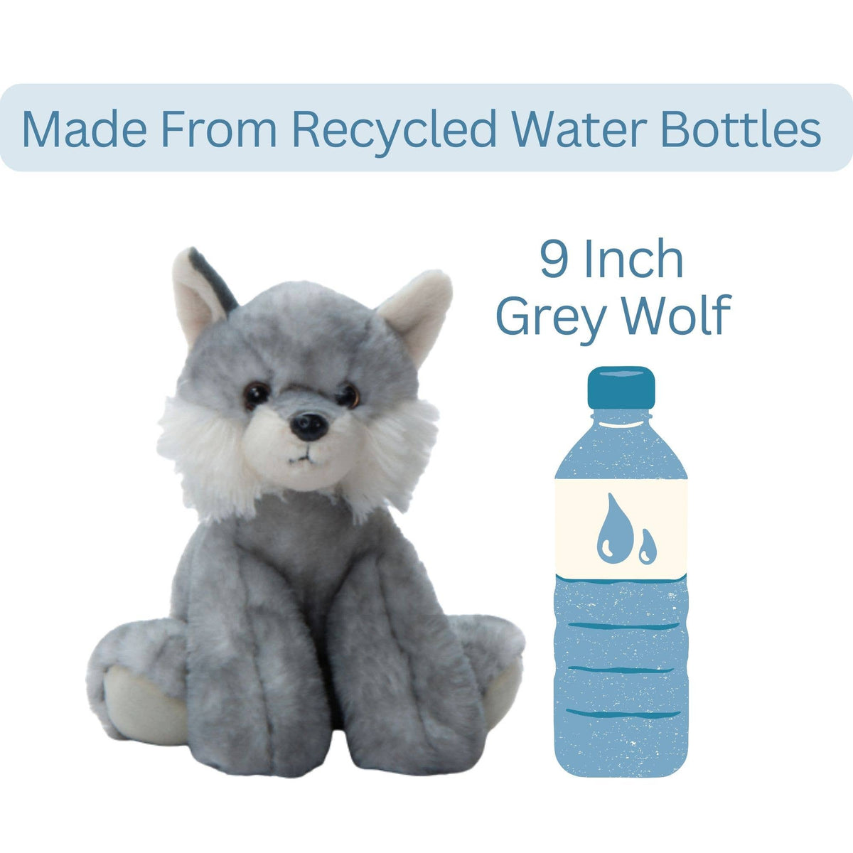 8" Wild Onez Grey Wolf Plushie