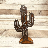 Spikey Saguaro Cactus with Arizona Metal Cut Out Standee