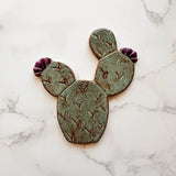 Prickly Pear Cactus Ceramic Magnet
