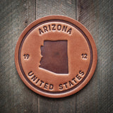 Arizona State Silhouette Leather Coaster