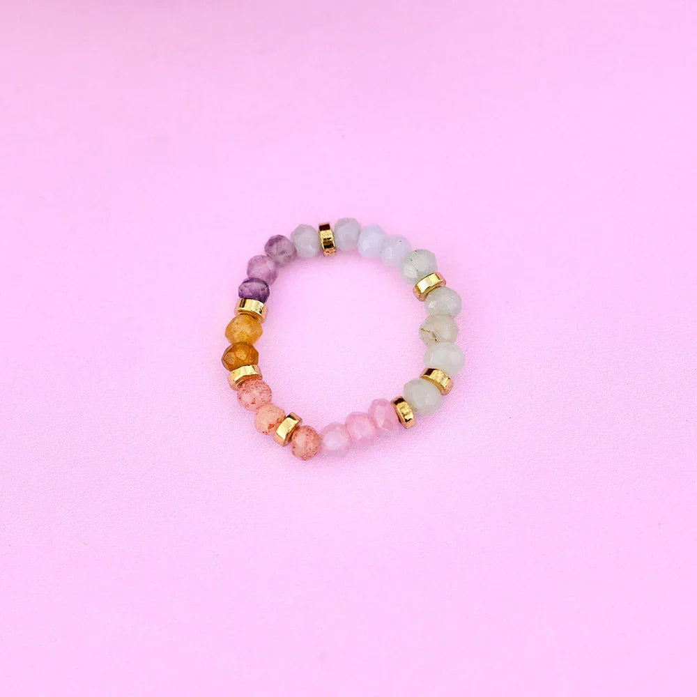 Rainbow Ombre Beaded Ring