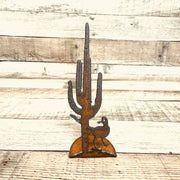 Saguaro Cactus and Roadrunner Metal Cut Out Standee
