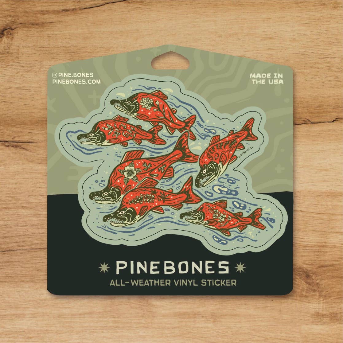 Salmon Wildflowers Sticker 