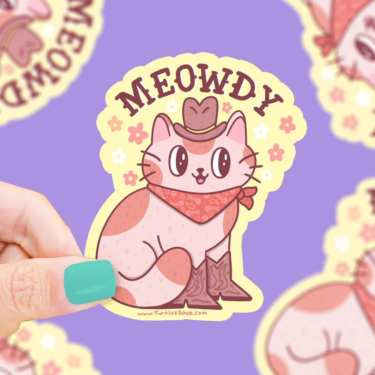 Meowdy Western Cowboy Cat Sticker