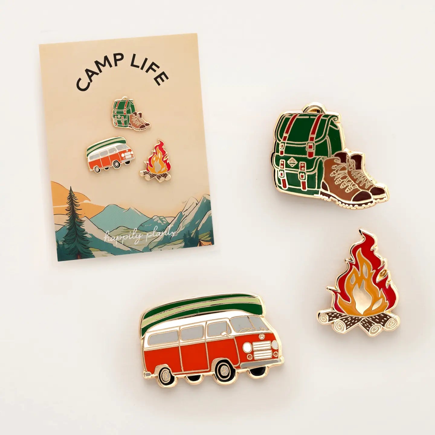 Happy Camper Pin Set