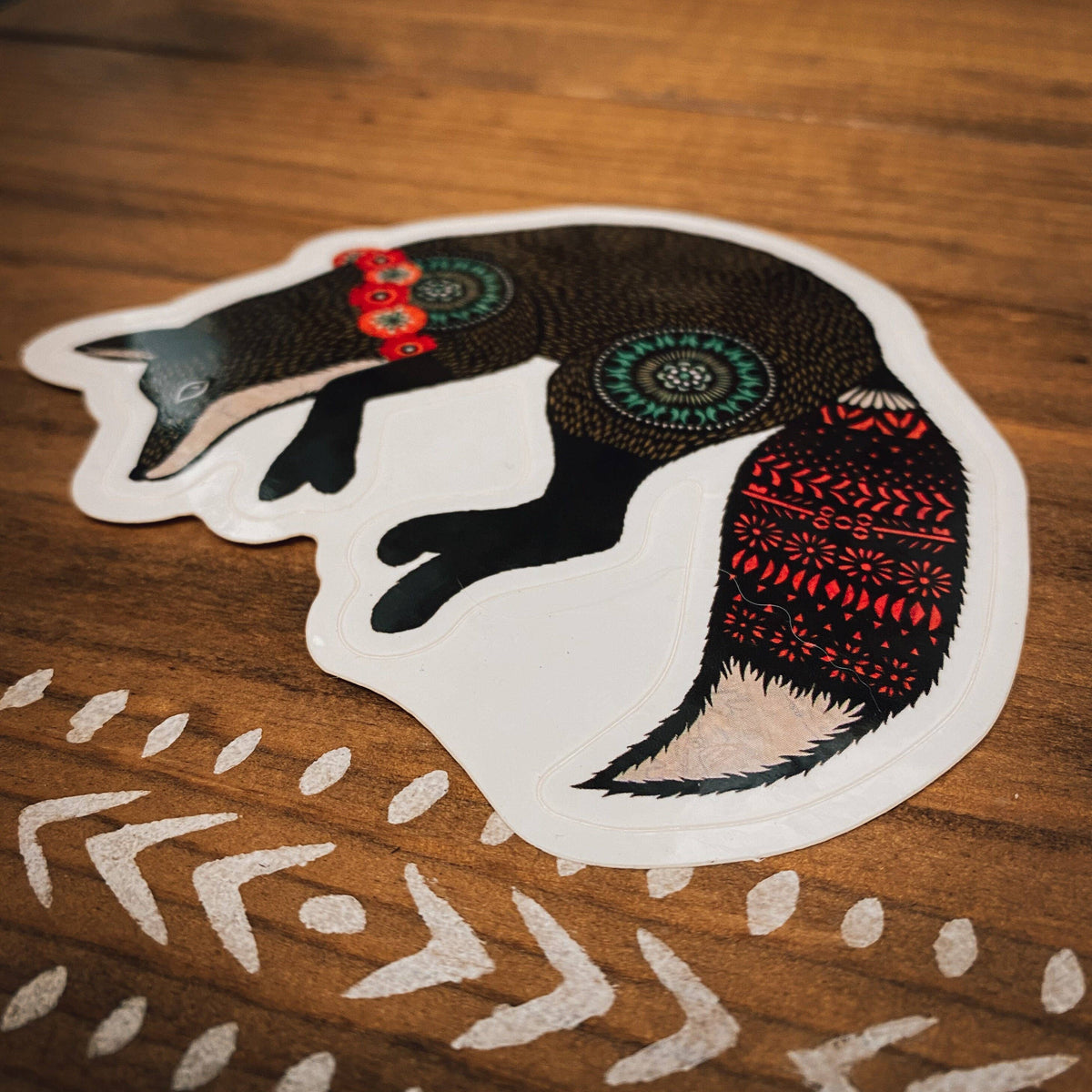 Pouncing Fox Glossy Vinyl Sticker