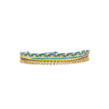 Island Time Laguna String and Chain Bracelet with colorful braided cords and crystal chain detail