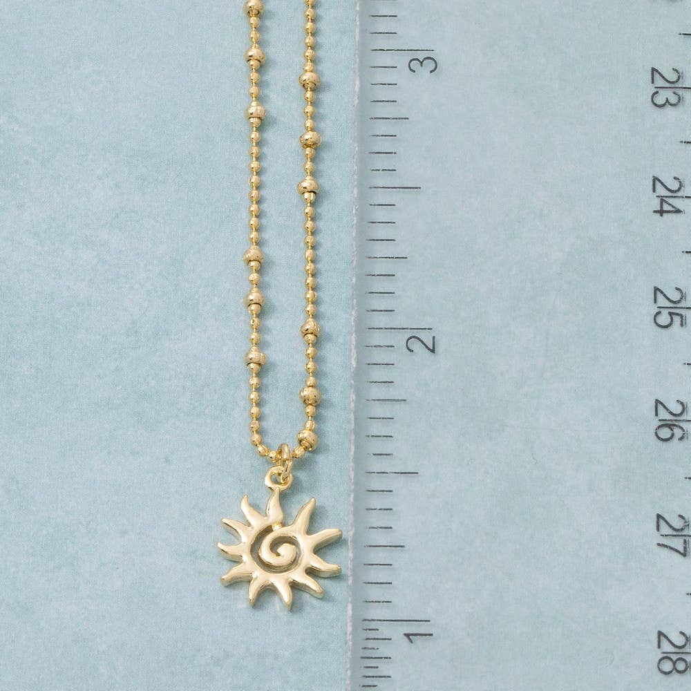 Spiral Sun Pendant Necklace