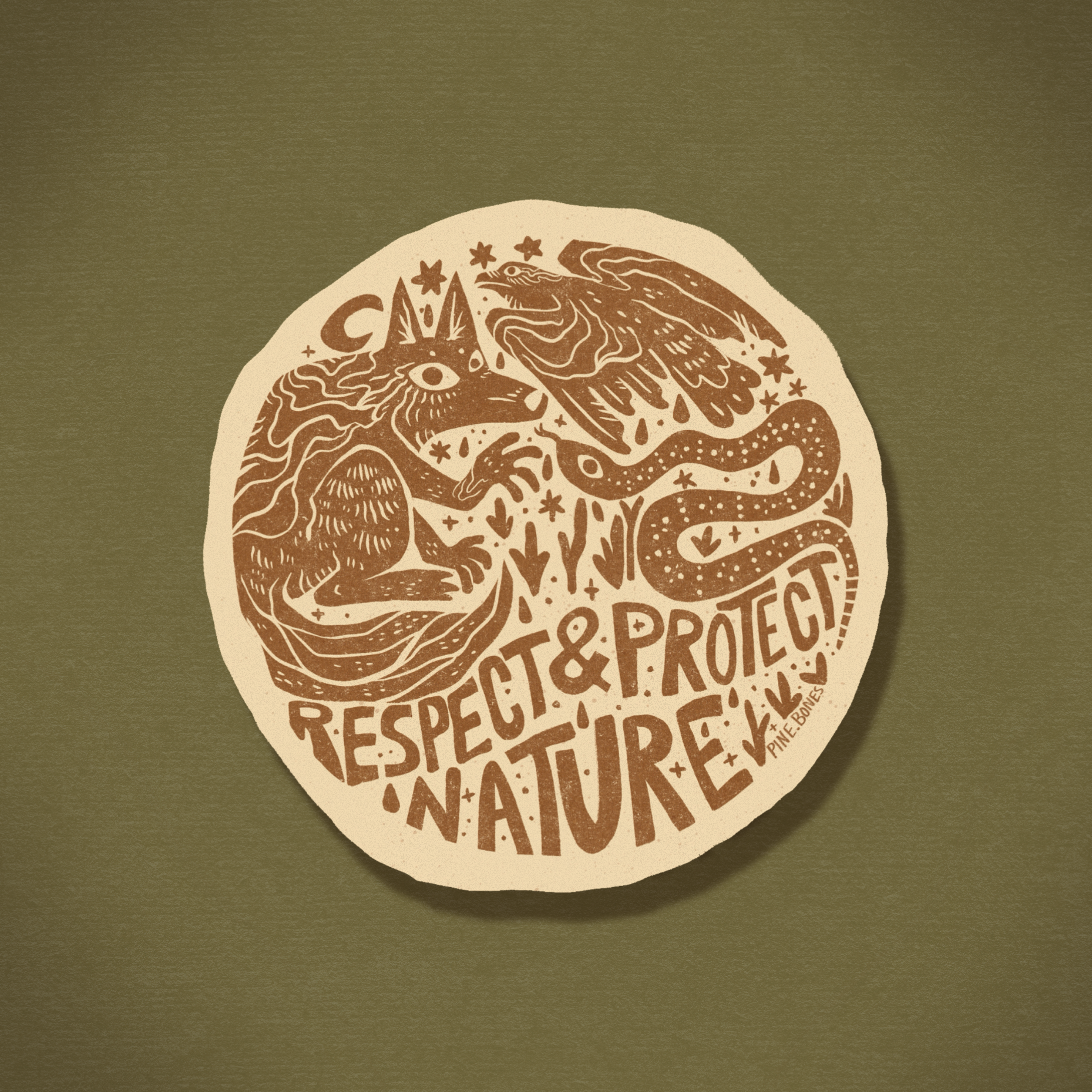Respect & Protect Nature - Durable & Weatherproof Sticker 