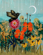 To Linger In A Garden Fair - 8 x 10 inch Cut Paper Art Print