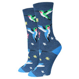 Blue Hummingbird Socks