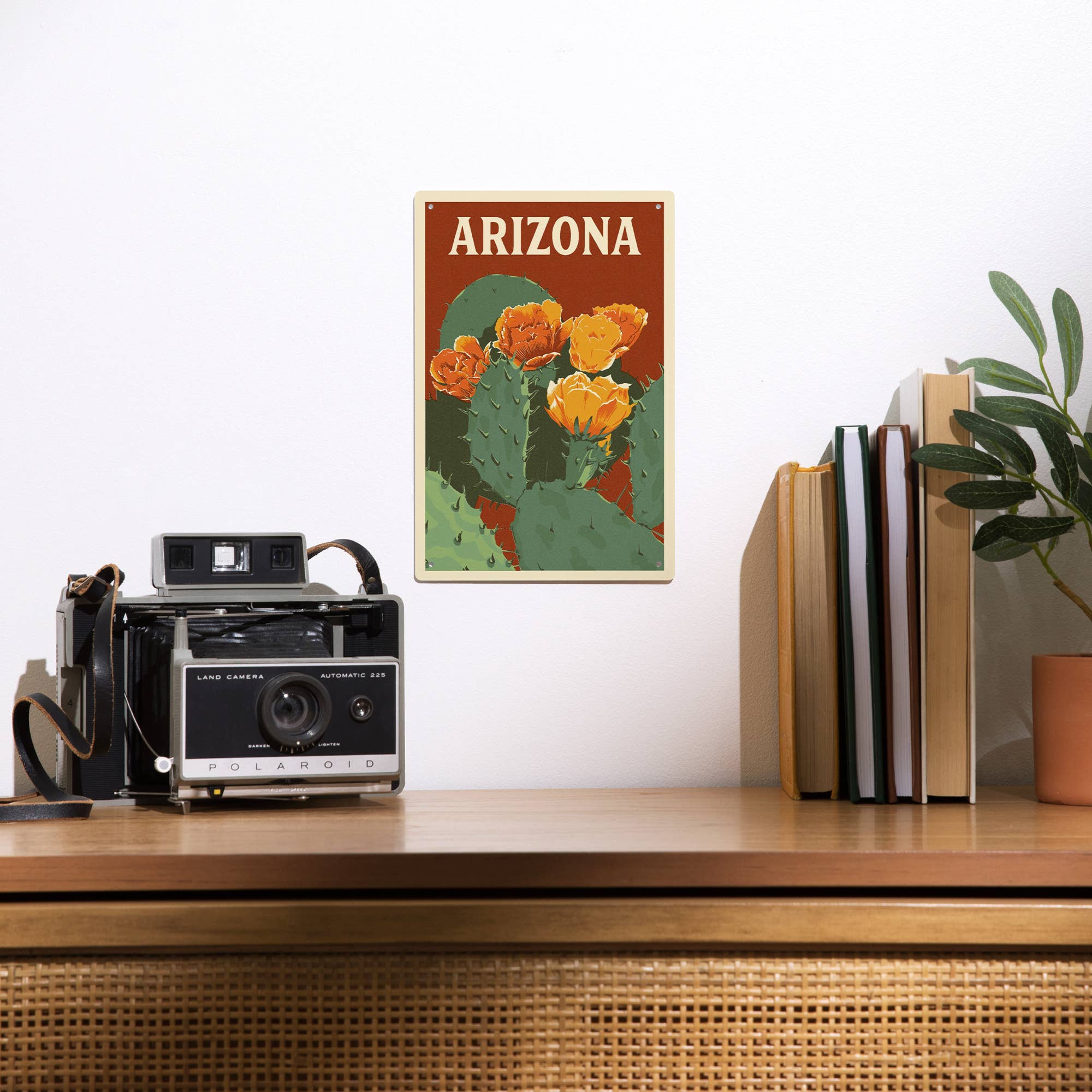 Arizona Prickly Pear Cactus Metal Sign
