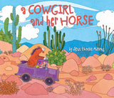 Cover art for Cowgirl and Her Horse showing a horse in a purple jeep in a desert with cacti