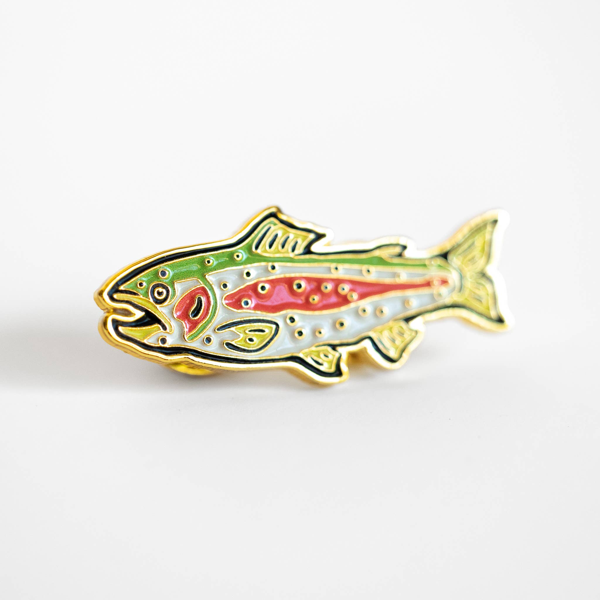Rainbow Trout Enamel Pin - Metallic Gold