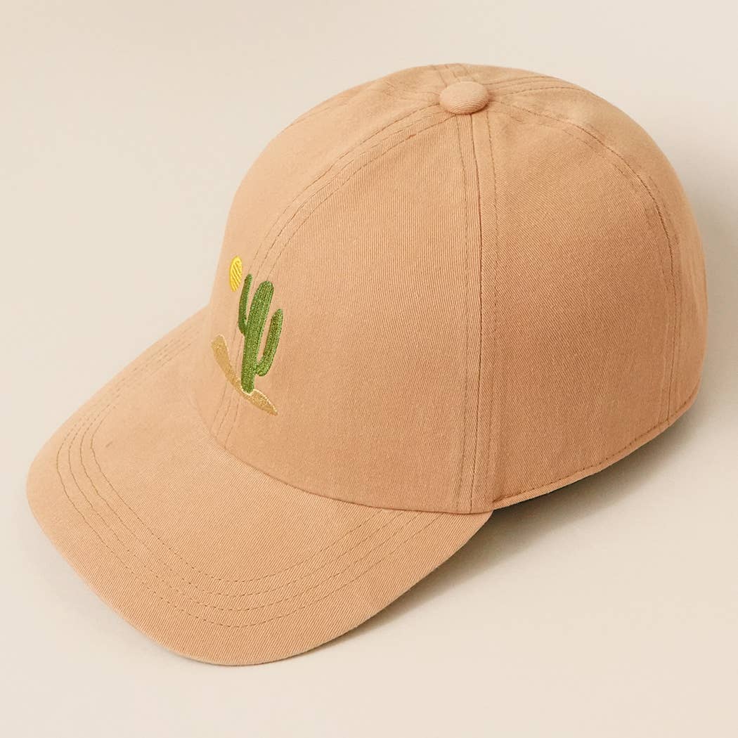 Embroidered Cactus Cotton Dad Hat