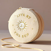 Sun and Moon Embroidered Velvet Jewelry Case