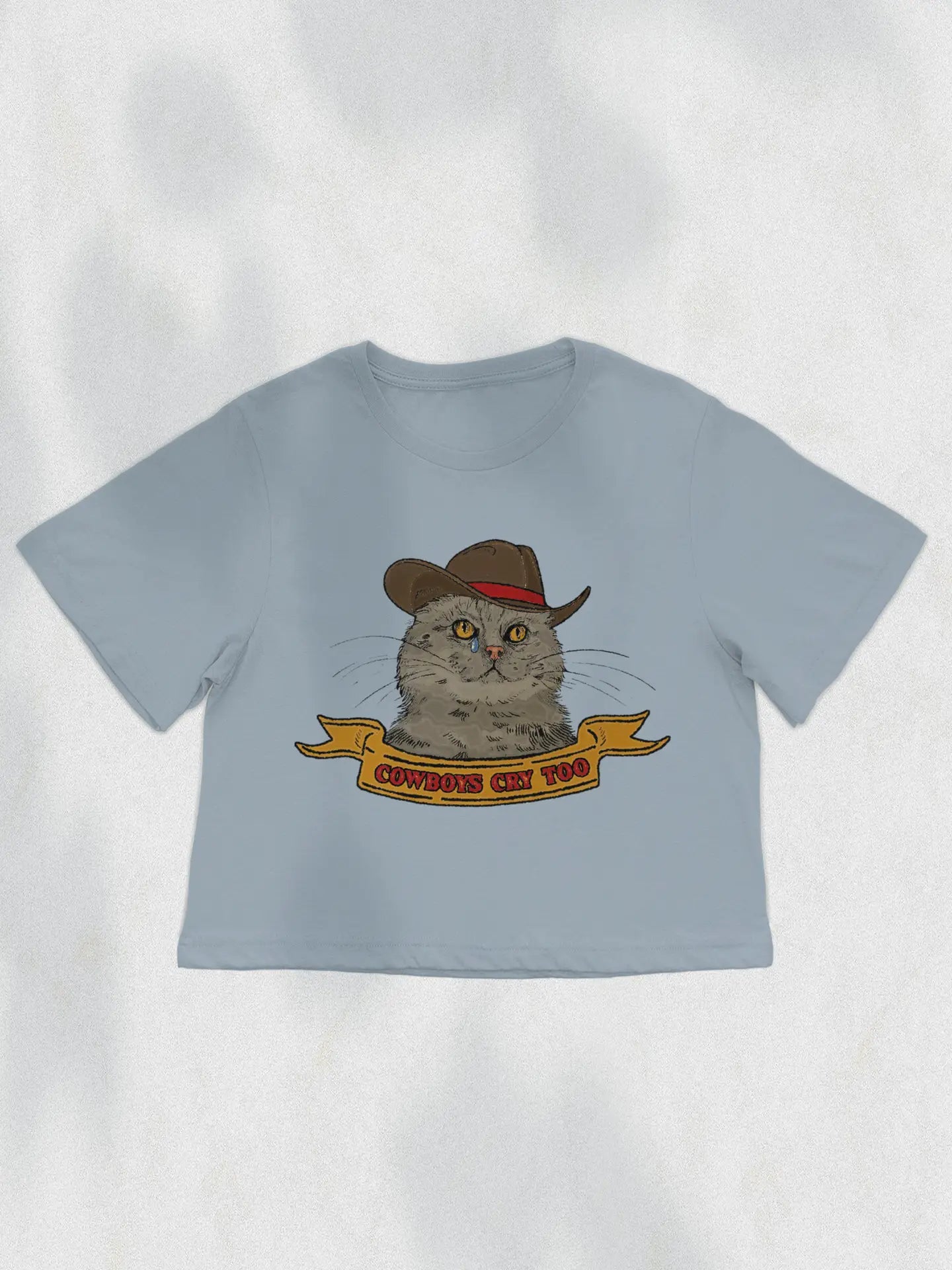 Cowboys Cry Too Kitty Crop Tee
