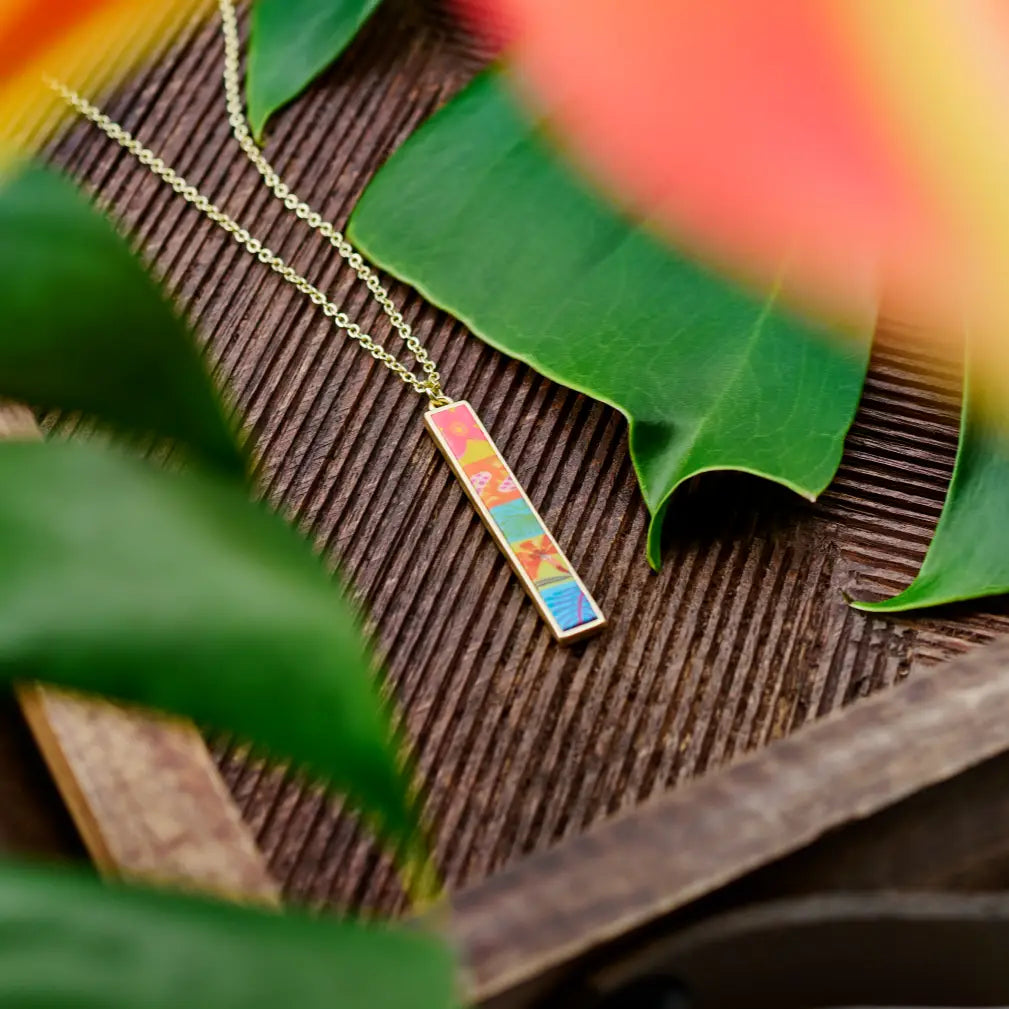Paradise Island Reversible Bar Necklace - Vertical
