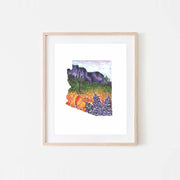 Arizona State  Superbloom Watercolor Art 8 x 10 Print