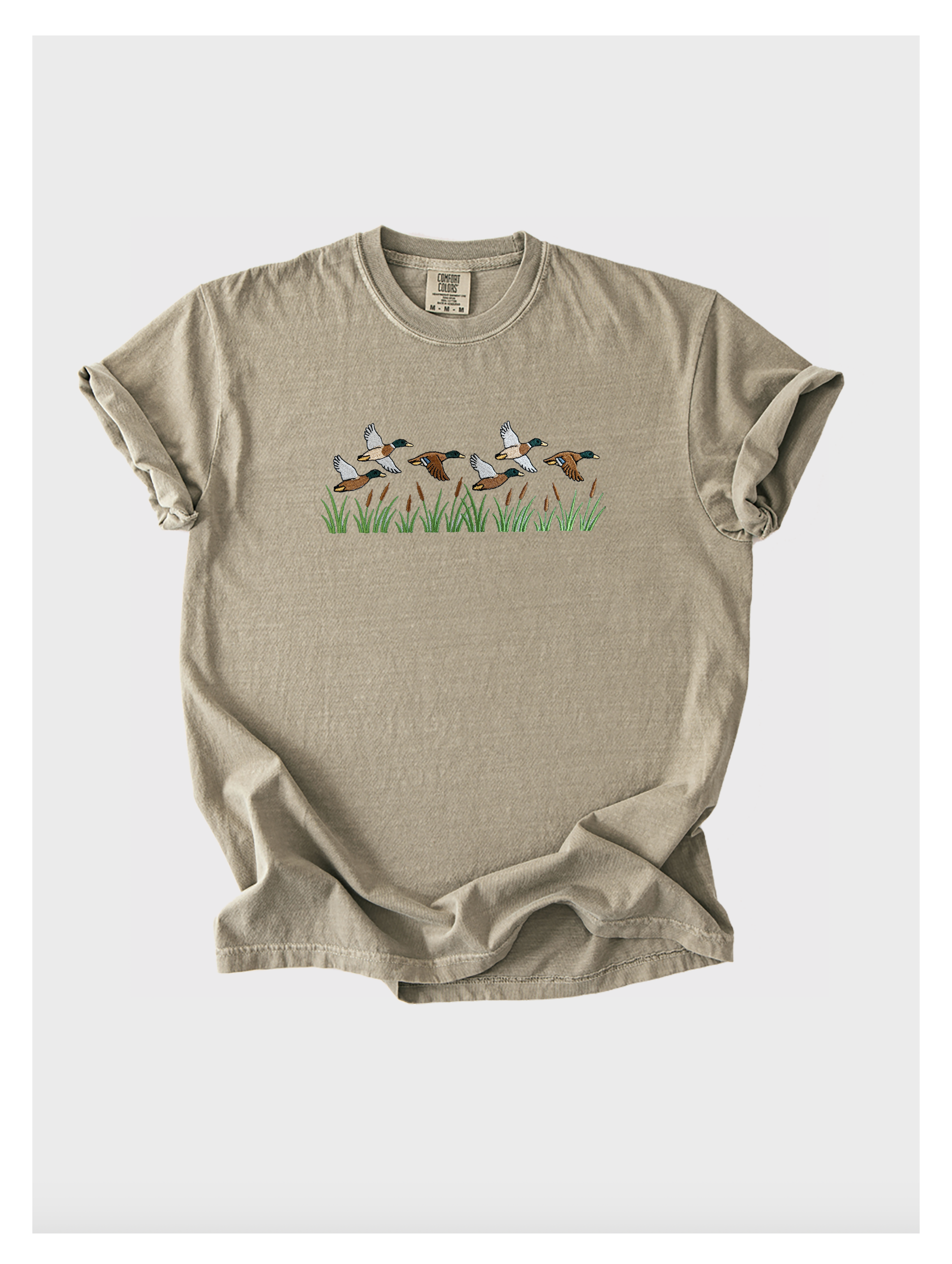 Embroidered Mallard Duck Outdoorsy Nature Tshirt 