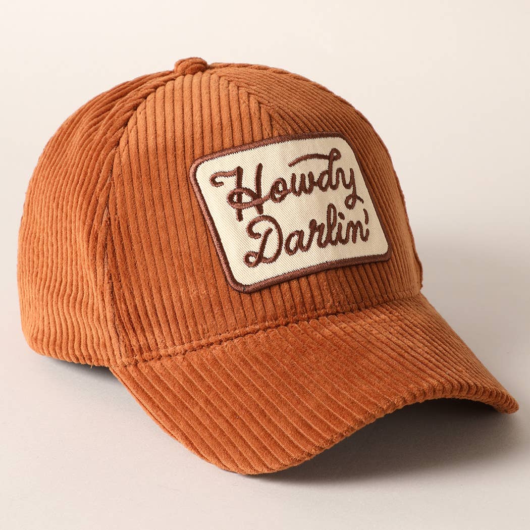 Howdy Darlin' Embroidery Patch Corduroy Dad Hat