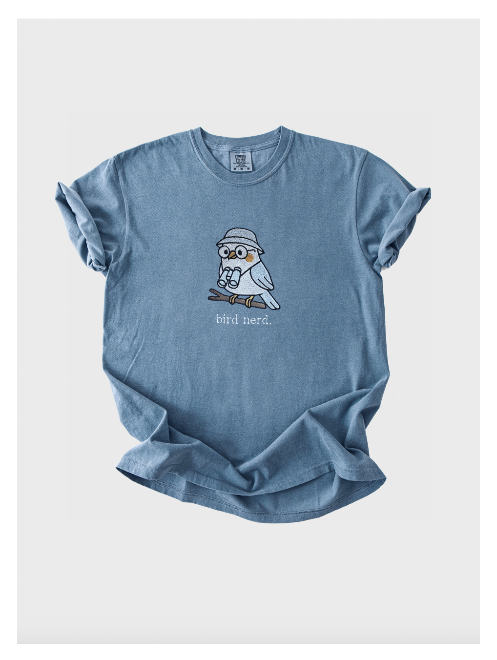 Embroidered Bird Nerd Outdoorsy Nature Tshirt 