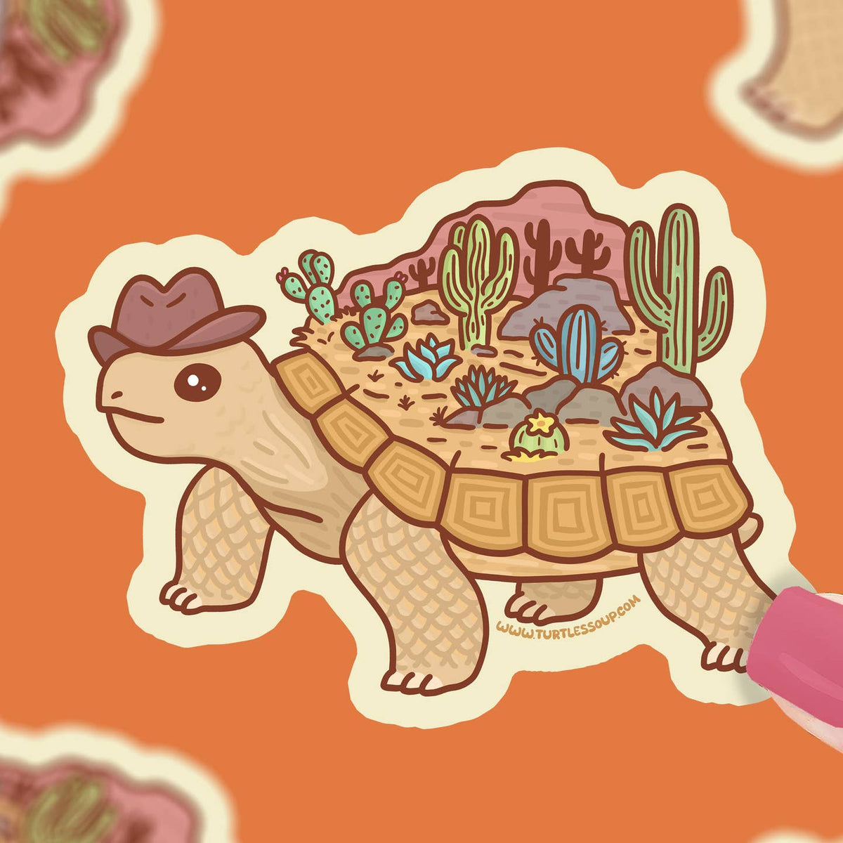 Desert Cactus Tortoise Sticker