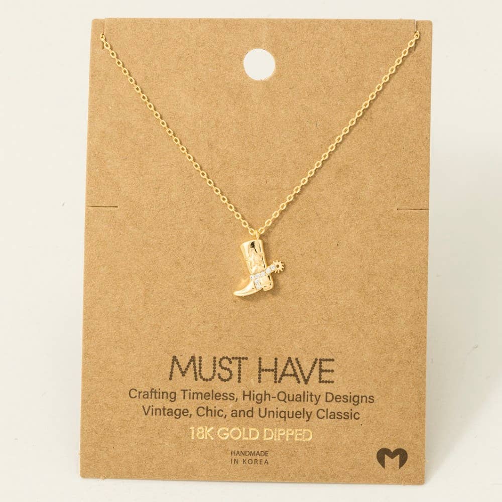 Cowboy Boot Pendant Necklace