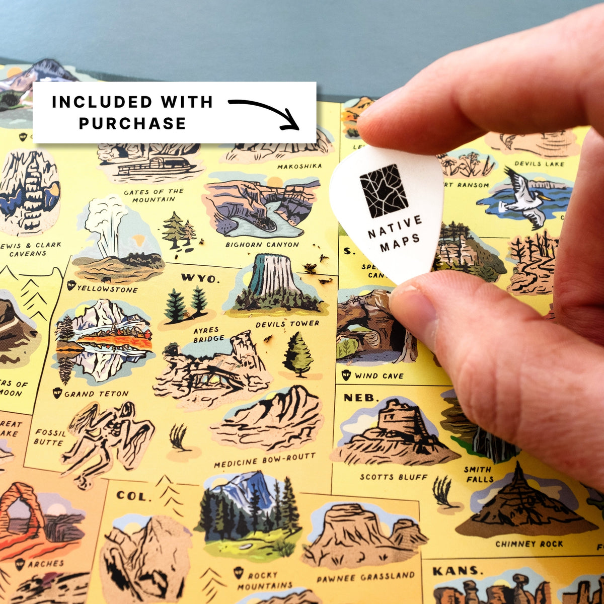 Natural Wonders Scratch Off Print + National Parks Map