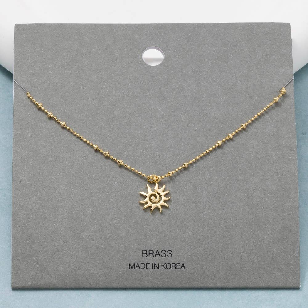 Spiral Sun Pendant Necklace