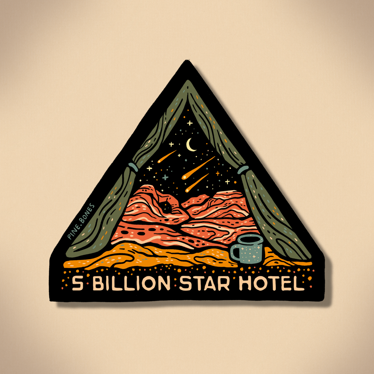 5 Star Camping Sticker 