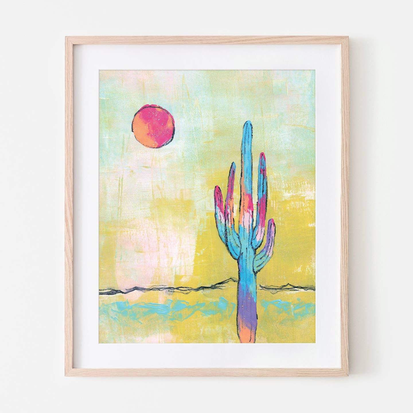 Electric Desert Mixed-Media Art Print