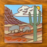 Javelina Hand-Glazed Art Tile Trivet
