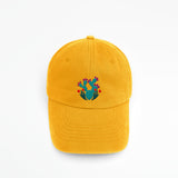 Embroidered Prickly Pear Baseball Cap - Gold