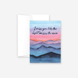 Miss You Desert greeting card with watercolor desert landscape and the message I miss you