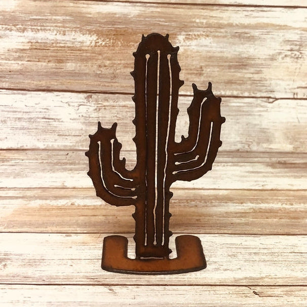 Origami Base Saguaro Cactus Metal Cut Out Standee