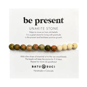 Be Present / Unakite Stone Aromatherapy Bracelet