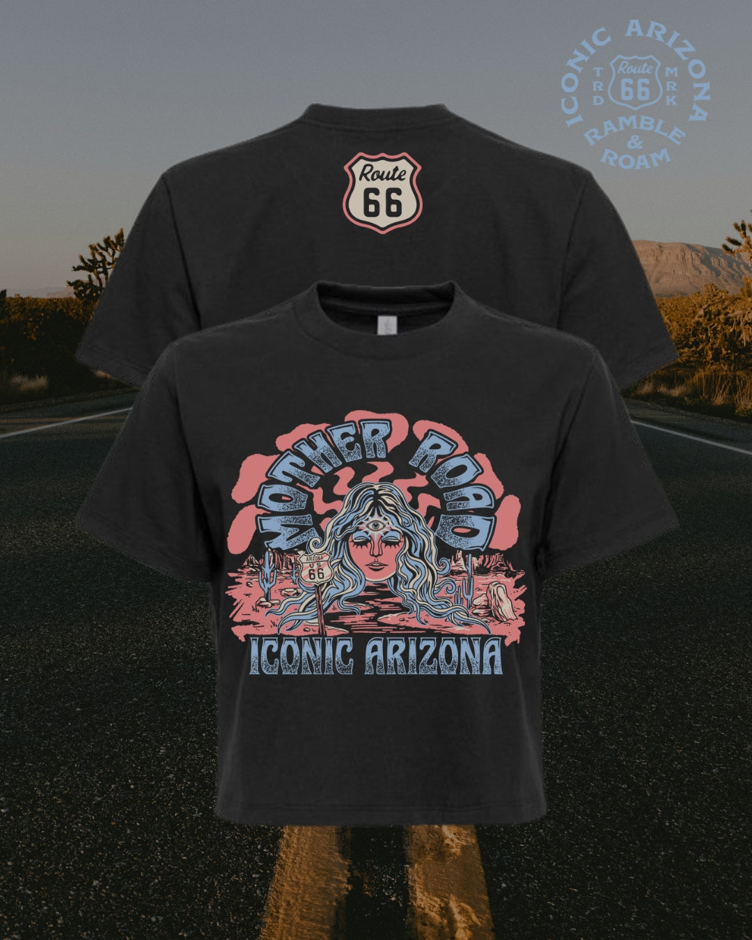 Mother Road Ladies Boxy Crop - Route 66