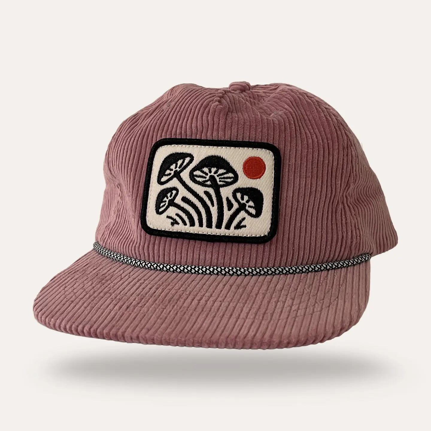 Groovy Mushrooms - Pink Corduroy Flatbrim