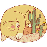Sleepy Desert Cat Sticker