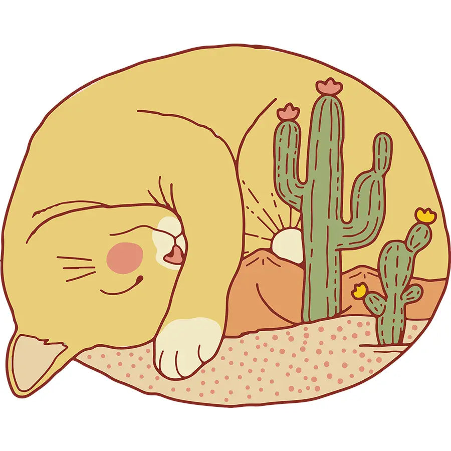 Sleepy Desert Cat Sticker
