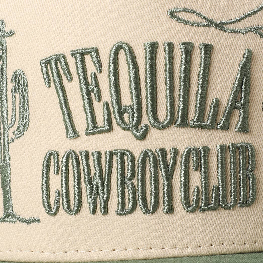 Tequila Cowboy Club 3D Embroidery Two-Tone Trucker Hat
