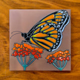 Monarch with Milkweed Hand-Glazed Art Trivet