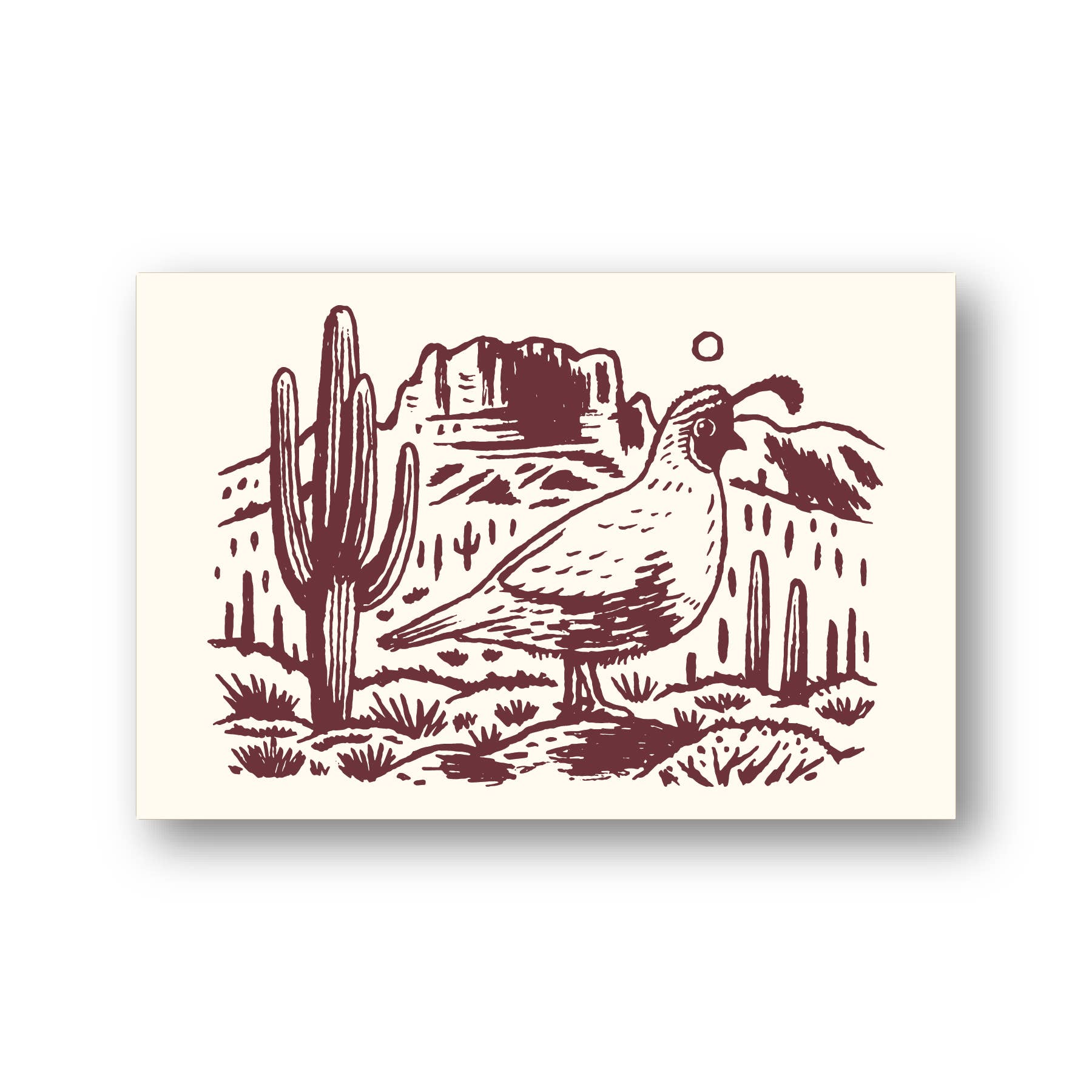 Quail in the Desert Postcard 